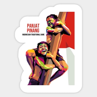 Panjat Pinang Indonesian Traditional Game Sticker